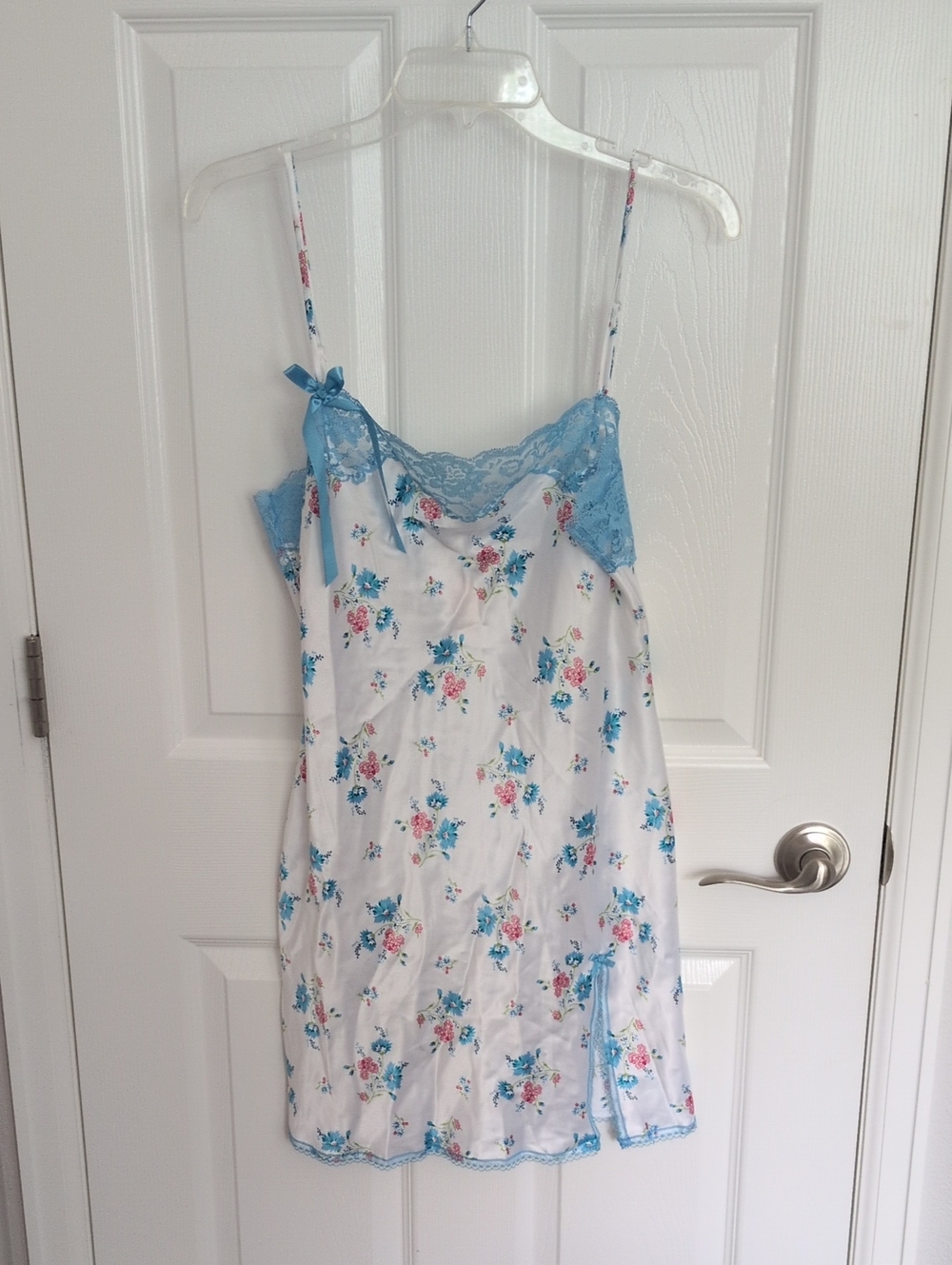 NWT Victoria Secret Blue Floral Babydoll Nightgown - L